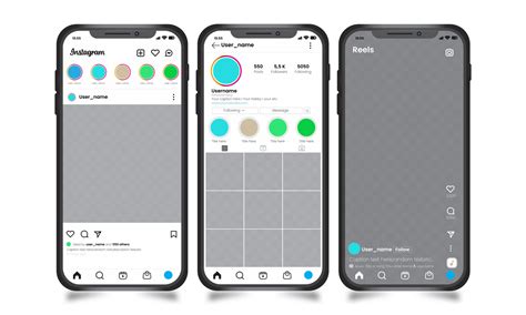 Realistic instagram mockup template on smartphone collection 9646214 ...