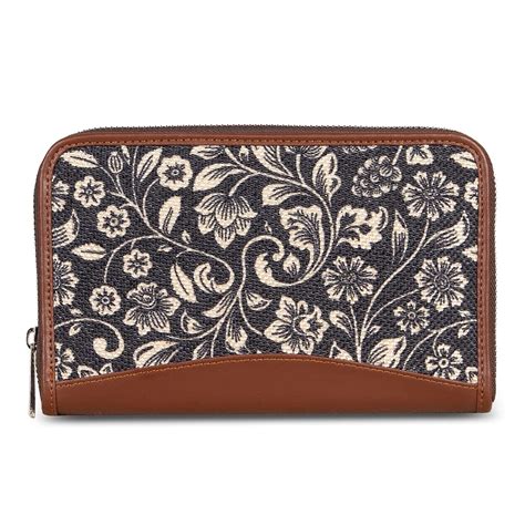 Buy ZOUK Women's Flomotif Print Handmade Vegan Leather Wallets and Jute ...