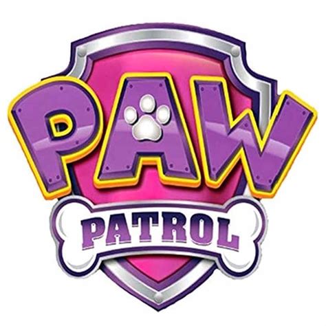 Paw Edible Logo for Cake Decoration Paw Patrol Blue or pink 7.5cm x 8.6 ...