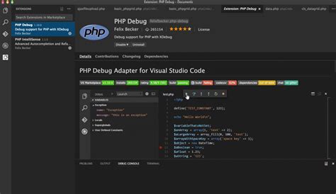 Debugging PHP in vs Code 的图像结果