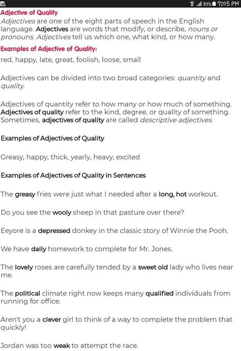 what is the meaning of adjectives of Quality - Brainly.in