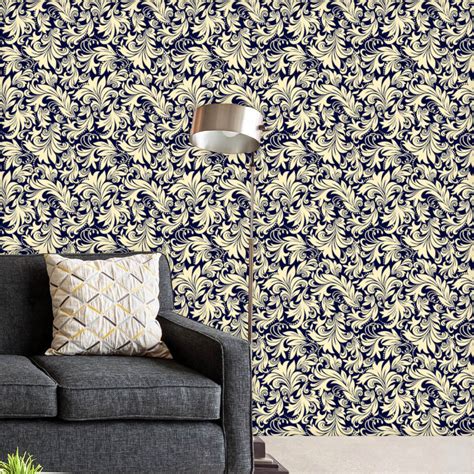 Beige Baroque Wallpaper Roll – ArtzFolio.com