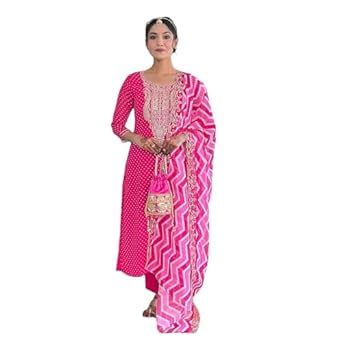 Buy Naixa Women's Rani Vichitra Silk with Cotton Lining Embroidered and ...