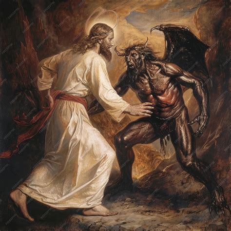 Premium Photo | Symbolic confrontation battle between God and the devil ...