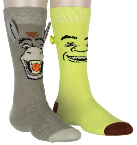 Snapklik.com : Shrek Socks Donkey And Shrek 3D Ears Character Face ...