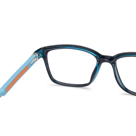 Buy Kids Glasses: Blue Transparent Sky Blue Orange Full Rim Rectangle ...