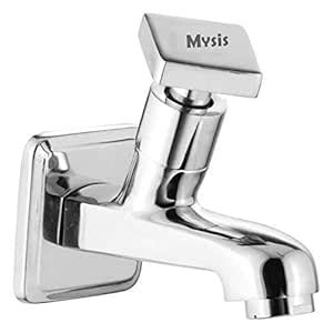 Mysis Melody Brass Bib Cock With Wall Flange (Chrome Finish) : Amazon ...