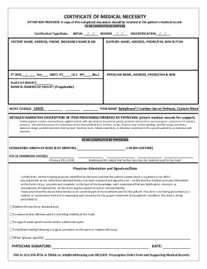 FL BabyBrace Certificate Of Medical Necessity 2018-2026 - Fill and Sign ...