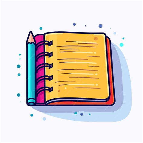 Um desenho de um caderno com um lápis nele. | vetor Premium gerado com IA