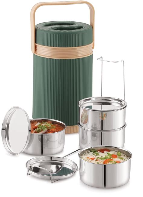 Buy TeDeMel Designer Insulated Stainless Steel Tiffin 4 Tier ...