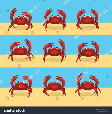 Crab Walking Animation Sequence Cartoon Vector Stock Vector (Royalty Free) 1447121570 | Shutterstock