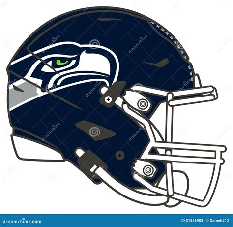 The Blue Modern Helmet of the Seattle Seahawks American Football Team ...