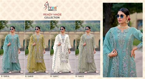 R 1649 Shree Fabs Organza Pakistani Readymade Suits Exporter – Kavya ...