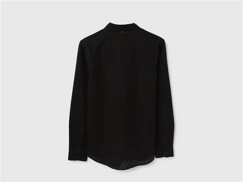 Buy Men's Slim-Fit Spread Collar Solid Shirt in Black Online – United ...