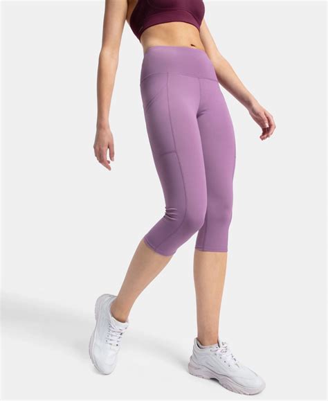 Buy Microfiber Elastane Stretch Slim Fit Capri with Back Waistband ...