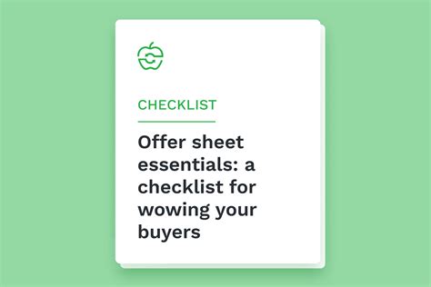Free checklist: offer sheet essentials