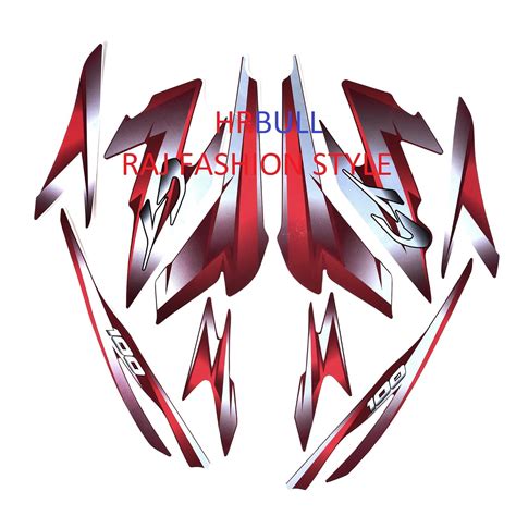 HRBull Bajaj CT 100 Bike Sticker_Red_Silver Short(CT_RED_Silver_Short ...