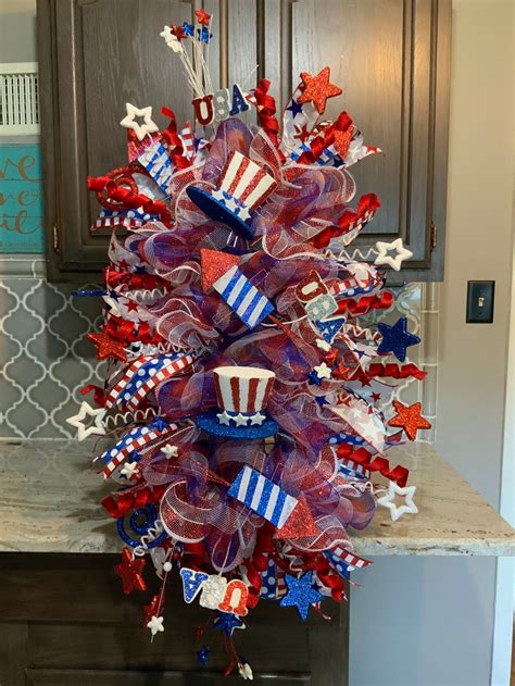 4th of july flag deco mesh wreath patriotic flag wreath flag wreath ...