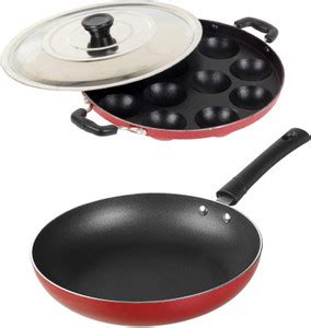 RBGIIT 3 Layer Coated Fry Pan Without Lids & Appam Patra Maker ...