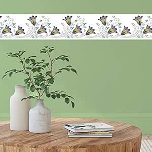 Asian Paints EzyCR8 Intricate Flowers Wall Border Sticker Roll for ...