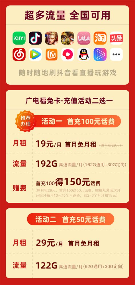 中国广电福兔卡192靓号申请低月租大流量套餐官方办理入口