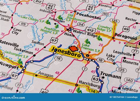 Jonesboro City on Usa Travel Map. Stock Photo - Image of design ...