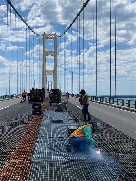 Mackinac Bridge enters the busy season for traffic and maintenance work ...