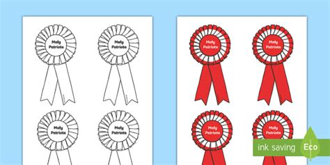 Szablon Rozetka Odznaka Mały Patriota (teacher made)