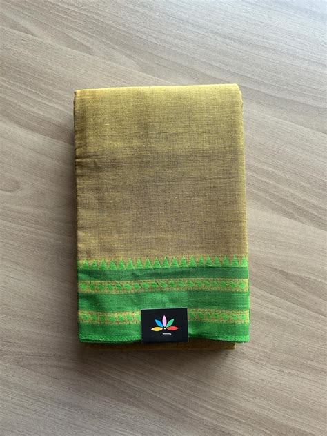 Temple Border Handloom Bengal Soft Cotton Saree -23282 – FABK