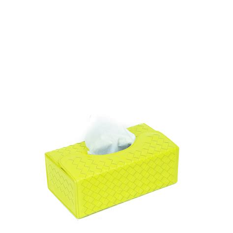 Buy Woven Leather Tissue Box - Green | Calonge