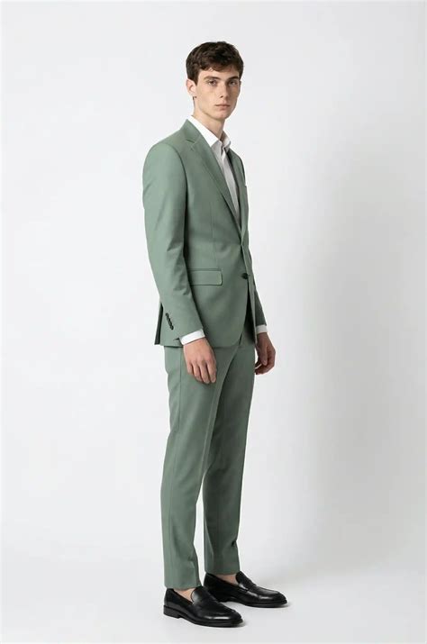 Blutailor Men's Sage Green 2-Piece Suit - Premium Elite Edition