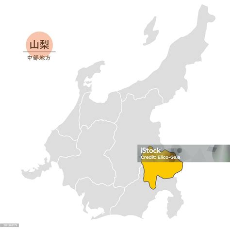 Yamanashi Prefecture Map Of Yamanashi Prefecture In The Chubu Region Stock Illustration ...