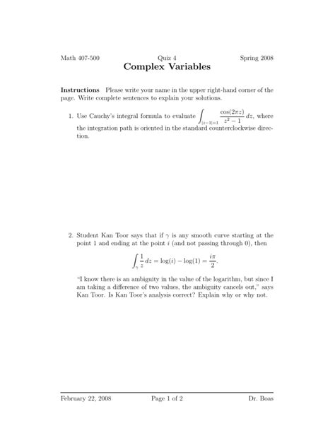 Image result for Complex Variables Exercise