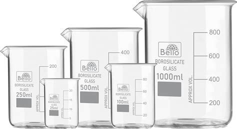 Bello Borosilicate 3.3 Glass Beaker 25ml, 100ml, 250ml, 500ml, 1000ml ...