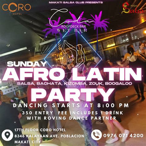 SUNDAY AFRO LATIN SOCIAL NIGHT , Coda Wet Bar, Makati, 23 June to 24 ...