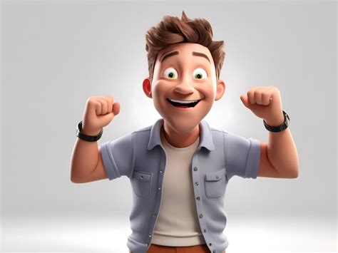 Premium AI Image | 3D cartoon Male character white background