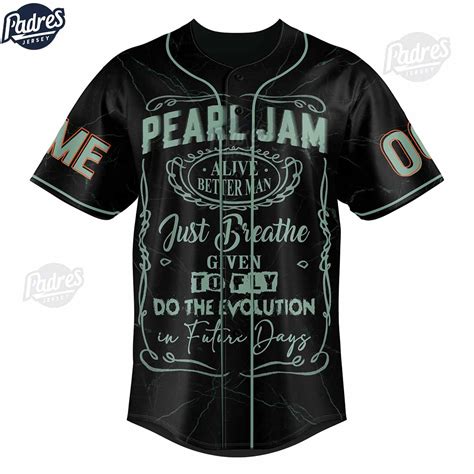 Pearl Jam Custom Black Baseball Jersey - Padres Jersey Oasis: Elevate ...