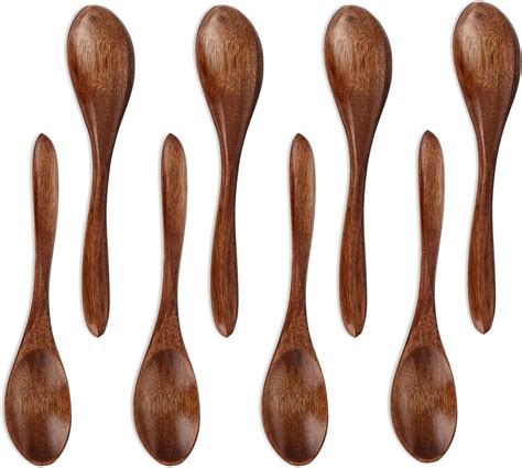 Amazon.com: Prasacco 8 Pieces Small Wooden Spoons, 5.7 Inch Tiny Wood ...