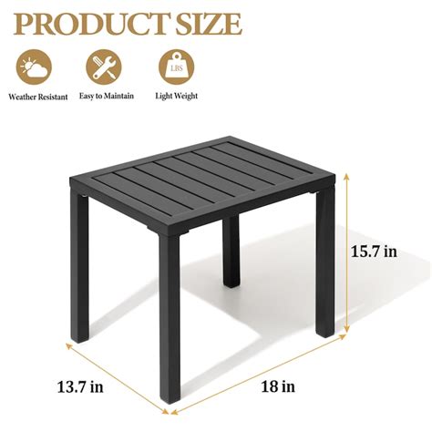 Crestlive Products 1 pc patio side table Square Outdoor End Table 13.7 ...