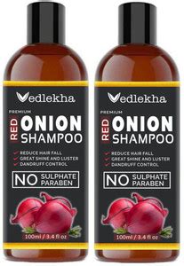 Vedlekha Red ONION Herbal Shampoo For Anti Dandruff, Hair Fall, Hair ...