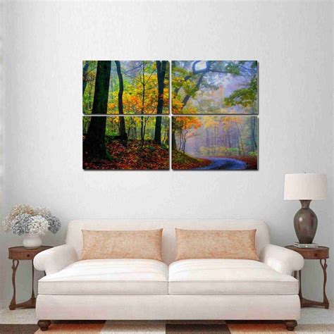 Nature 4 Panel Wall Art Painting With UV Coating 36x24 inches on 4mm ...