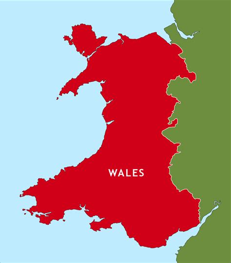 Wales outline map - royalty free editable vector map - Maproom