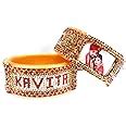 Buy NASEEM BANGLE Plastic Diamond Golden and Red Name and Picture ...