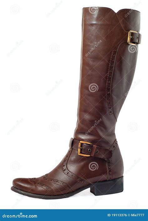 Women brown leather boots stock photo. Image of beauty - 19113376