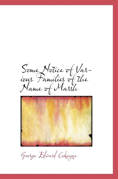 Some Notice of Various Families of the Name of Marsh : Amazon.in: Books