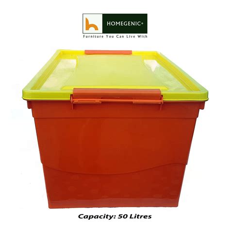Nilkamal Storage Box 50 Ltr - Bright Orange and Mango Yellow