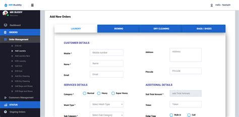Laundry Management Software - Admin Orders Modules