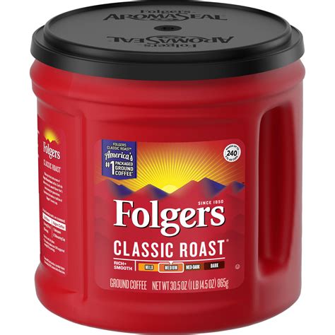 Folgers Classic Roast Ground Coffee, Medium Roast Coffee, 30.5 Ounce ...