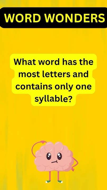 Tricky English Riddle: Longest One-Syllable Word #riddles #braingames # ...