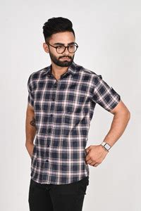 Dark Age Men Checkered Casual Dark Blue Shirt - Buy Dark Age Men ...